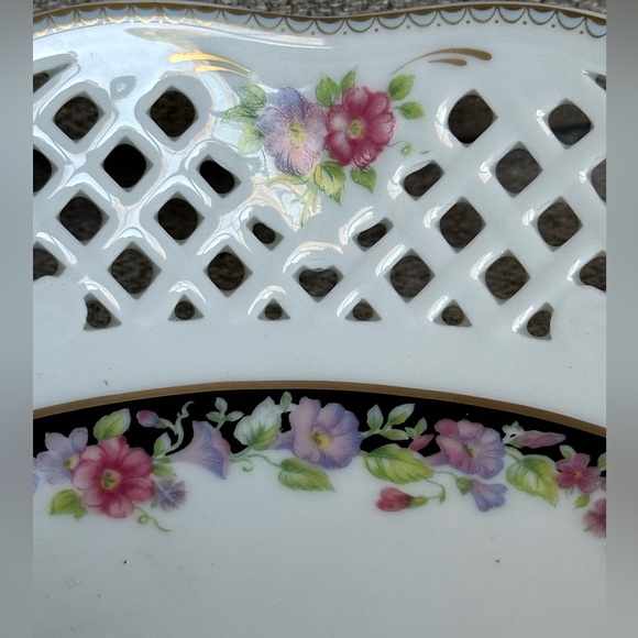 Oscar De La Renta West Germany Vintage Fine China lace floral serving bowl EUC - Picture 10 of 12